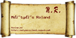 Mátyás Roland névjegykártya
